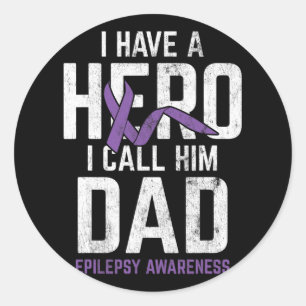 Hero Dad Epilepsie Bewustzijn Epilepsie Pati Ronde Sticker