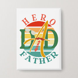 Hero Dad Fath Sunset Stropdas, snor en zonnebril Button