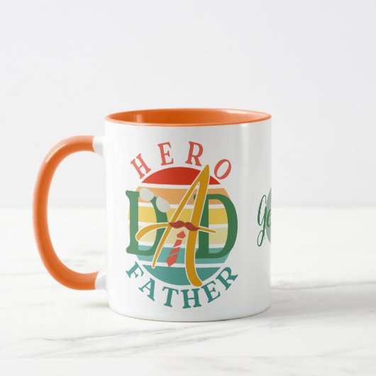 Hero Dad Fath Sunset Stropdas, snor en zonnebril Mok (Links)