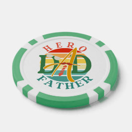 Hero Dad Fath Sunset Stropdas, snor en zonnebril Poker Chips