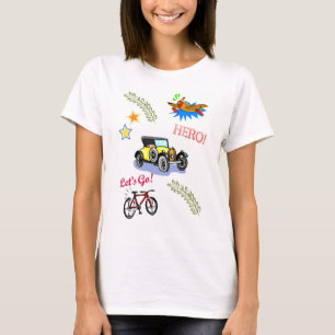 Hero Fiets Auto Vliegtuig T-shirt
