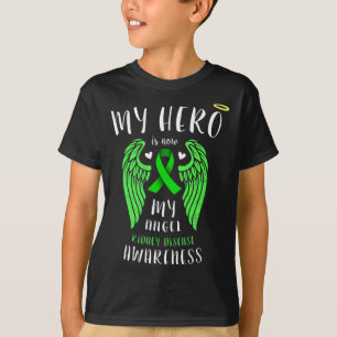 Hero is nu mijn engel - nierziekte herinnering t-shirt