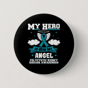 Hero is nu mijn engel polycysteuze nierziekte oorl ronde button 5,7 cm
