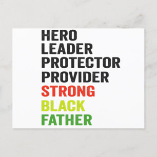 Hero Leader Protector Sterke zwarte vader Briefkaart