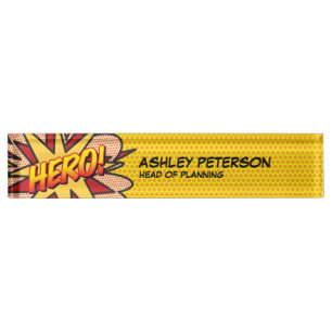 HERO Leuke Retro Stripboek Naambordje