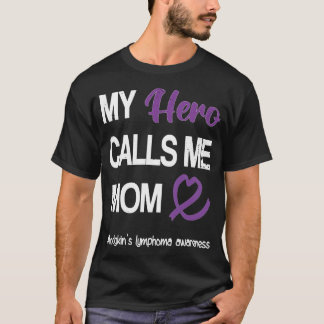 Hero noemt me mama Hodgkin's Lymphoma Warrior Purp T-shirt
