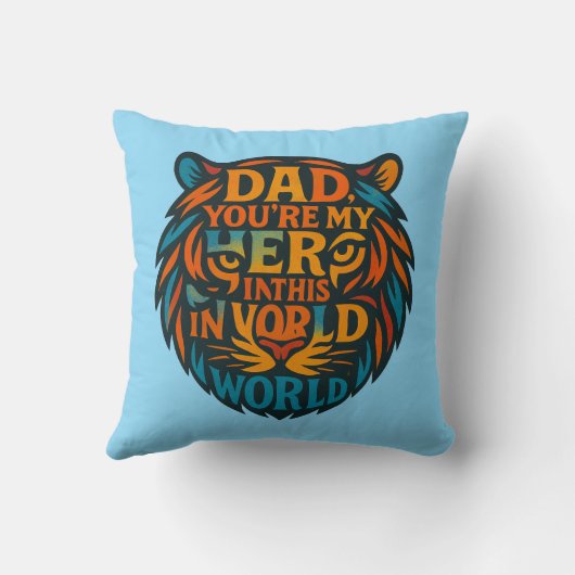 Hero Papa Tiger Typographie Coussin (Verso)