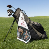 Hero Papa Vader Dag 2 Foto Collage Golfhanddoek (Groen)