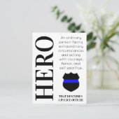Hero Thin Blue Line Police Dank je Briefkaart (Staand voorkant)
