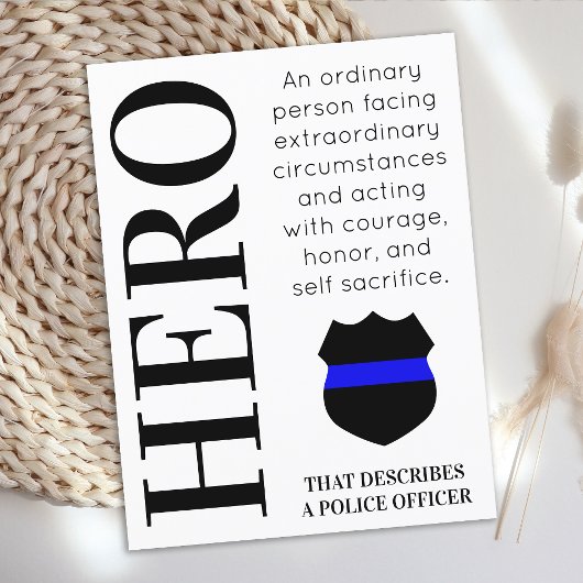 Hero Thin Blue Line Police Dank je Briefkaart