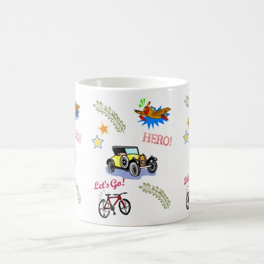 Hero Voiture Vélo Avion Mug (Centre)