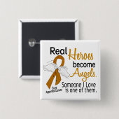 Heroes Become Angels Appendix Cancer Vierkante Button 5,1 Cm (Voorkant /achterkant)