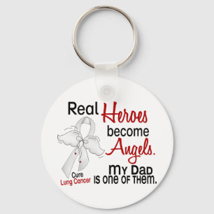 Heroes Become Angels Dad Lung Cancer Sleutelhanger