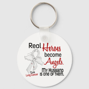 Heroes Become Angels Husband Lung Cancer Sleutelhanger