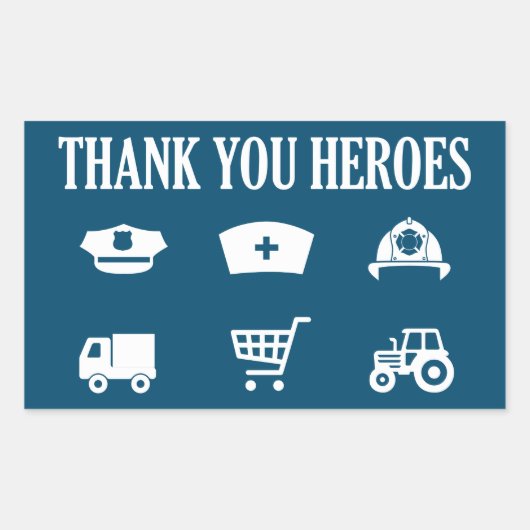 Heroes | Frontlinnen | Dank u wel Rechthoekige Sticker (Voorkant)