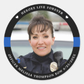 Heroes Live Forever Ronde Sticker (Voorkant)