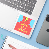 Heroes Love Villains - Bliksem Sticker (Laptop met iPhone)