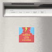 Heroes Love Villains - Lightning Carré Magnet (In Situ (Lave-vaisselle))