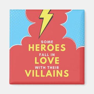 Heroes Love Villains - Lightning Square Magnet Magneet