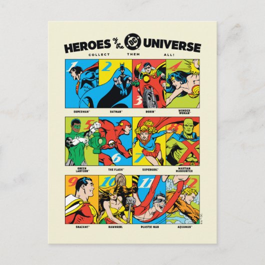 Heroes of the DC™ Universe Briefkaart (Voorkant)
