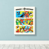 Heroes of the DC™ Universe Canvas Afdruk (Insitu (Houten vloer))