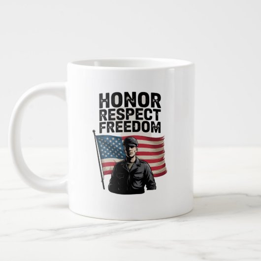 Heroes Veteran Day Patriottisch Ontwerp Extra Grote Beker (Links)