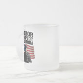 Heroes Veteran Day Patriottisch Ontwerp Matglas Koffiemok (Voorkant links)