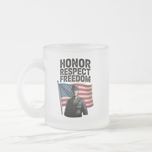 Heroes Veteran Day Patriottisch Ontwerp Matglas Koffiemok (Links)