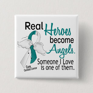 Heroes wordt Angels Cervical Cancer Vierkante Button 5,1 Cm