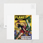 Heroic Blonde Rides a Dinosaur Briefkaart (Voorkant / Achterkant)