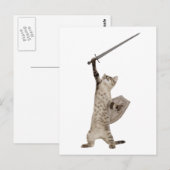 Heroic Warrior Knight Cat Briefkaart (Voorkant / Achterkant)