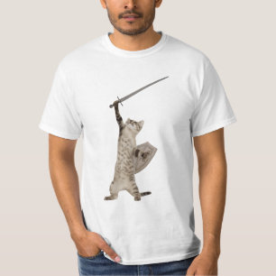 Heroic Warrior Knight Cat T-shirt