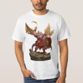 Heroic Winged Dwarf Warrior Fantasy Art T-Shirt (Devant)