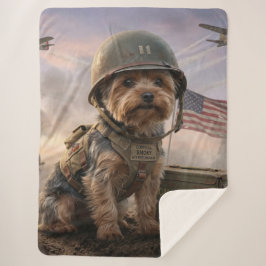 Heroic Yorkie Special Forces | Sherpa Blanket Deken