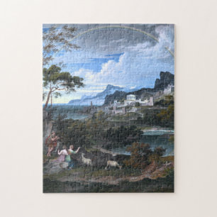 Heroïsch landschap met regenboog legpuzzel