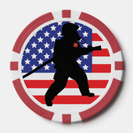 Heroïsche brandweervlag ontwerp brandslang poker chips