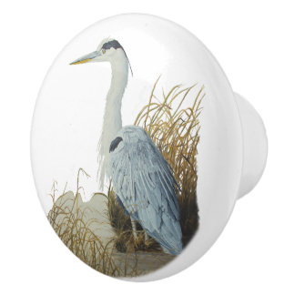 Heron aan de rand van Marsh Keramische Knop