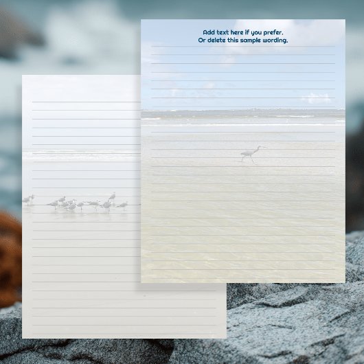 Heron and Shore Birds Lined Flyer Paper