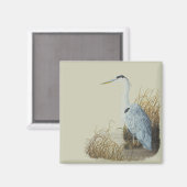 Heron bij Marsh Edge Magnet Magneet (Voorkant / Achterkant)