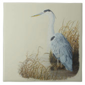 Heron bij Marsh Edge Tile Tegeltje (Voorkant)