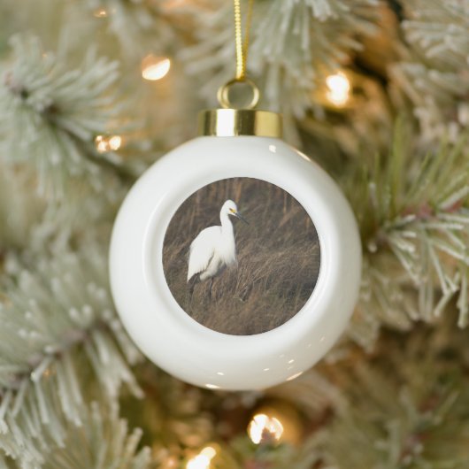 Heron Bird Ceramic Ball Kerstannament Keramische Bal Ornament (Boom)