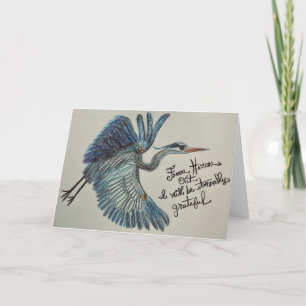 Heron Bird est un Carte de remerciements éternelle