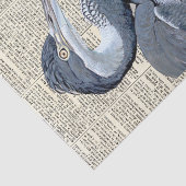 Heron Bird French Newspaper  Decoupage Tissuepapier (Detail)