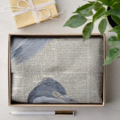 Heron Bird French Newspaper  Decoupage Tissuepapier (Geschenk)