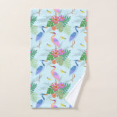 Heron Bird met Flowers Bad Handdoek (Handdoek)
