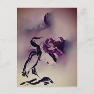  heron Bird Mountains schilderij Briefkaart