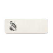 heron Bird Personalized Retro Birds Herons Etiket (Voorkant)
