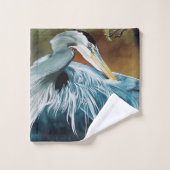 Héron bleu élégant faune oiseau nature (Gant de toilette)
