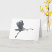 Héron de grand bleu enlevant la carte (Fleur jaune)