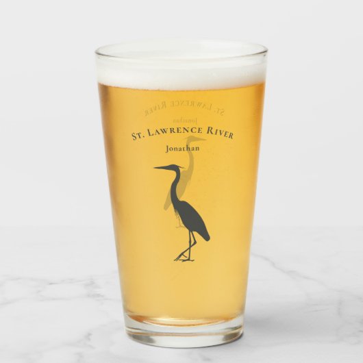 Heron Egret silhouet kust wetlands vogel Glas (Voorkant gevuld)